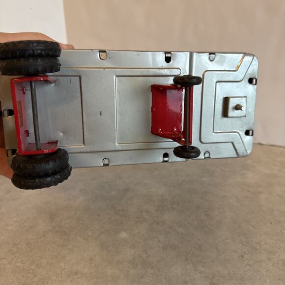 Vtg Japan Tin Toy Consolidated Freightways CF Box Trailer Metal 60’s - Picture 6 of 10